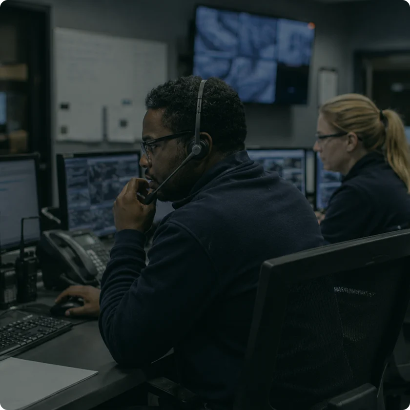 Operations team monitoring mission systems